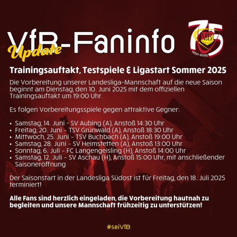 Saisonvorbereitungen für die Landesligasaison 25/26