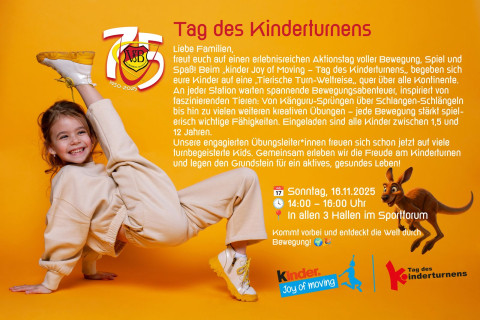 Einladung zum Tag des Kinderturnens am 16.11.2025 von 14.-16.00 Uhr