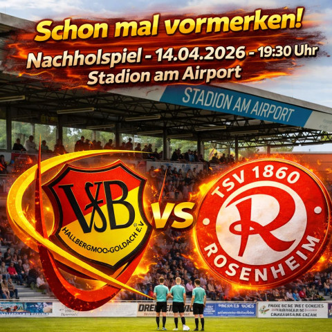 Termin schon mal vormerken: Das Nachholspiel gegen den TSV Rosenheim findet am 14.4. um 19.30 Uhr statt.