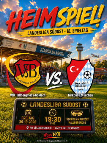 VfB Hallbergmoos-Goldach – Türkgücü München am Freitag, 30.10.2026 19:30 Uhr/Neu VfB-Inside ist da